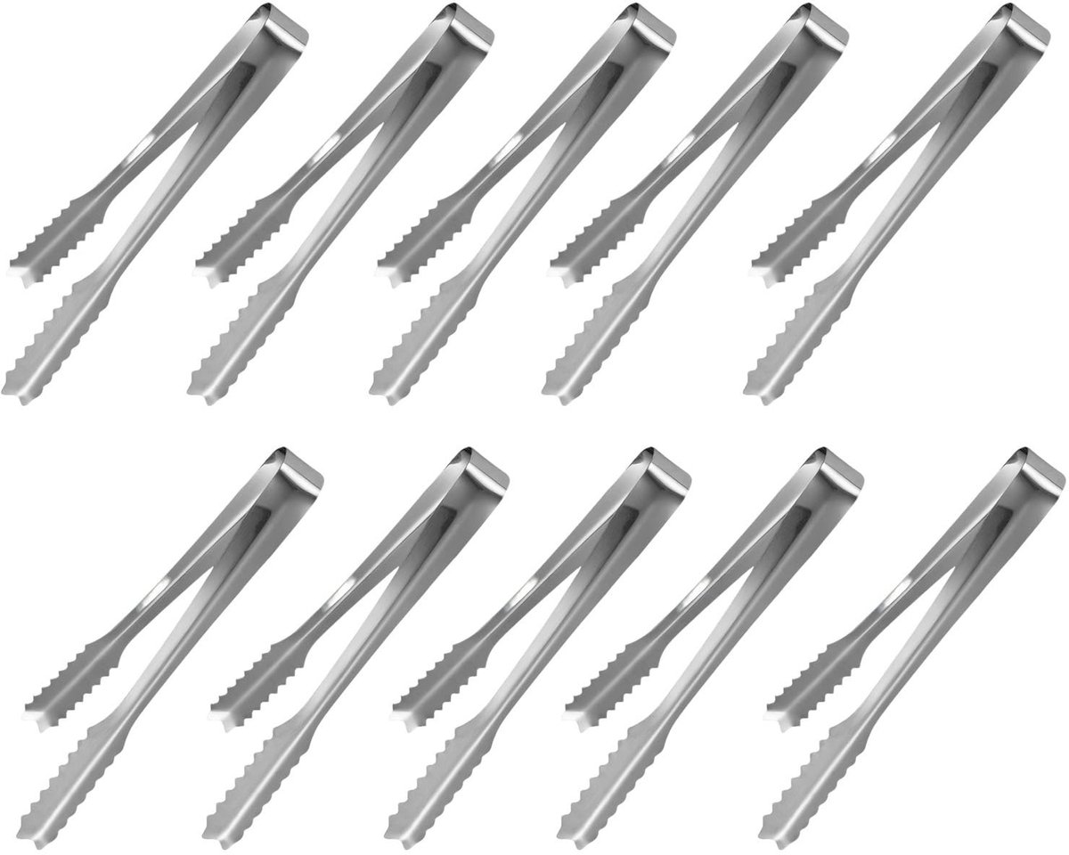 Solidchoice - Set van 10 Roestvrijstalen IJsblokjestangen van 15 cm