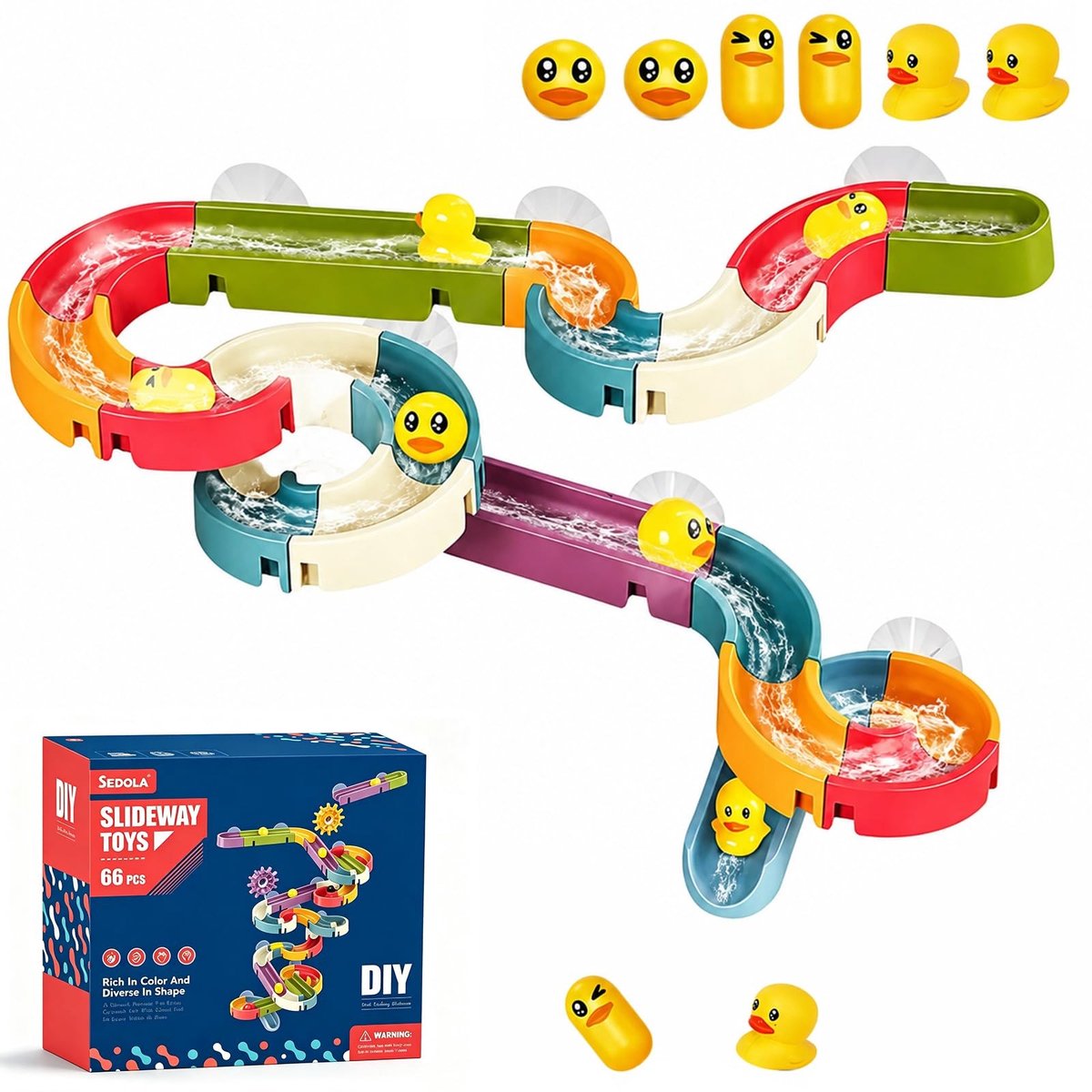 Solidchoice - Set van 34 Badspeelgoed voor Kinderen met Waterglijbaan