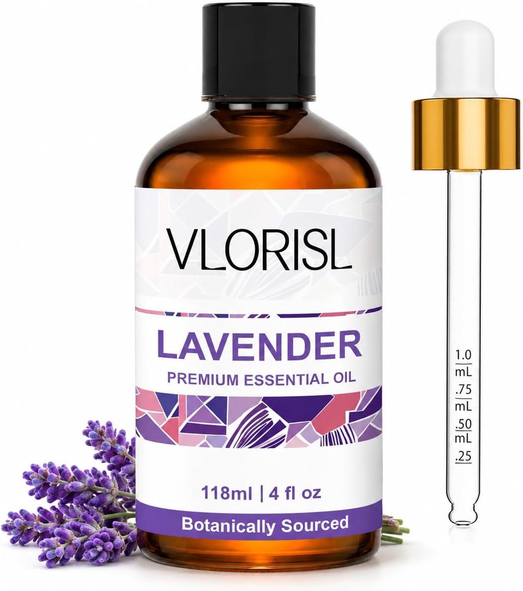 Lavendel olie 118 ml - Amberfles met druppelaar - Zachte geur - Ideaal voor ontspanning - ShopVlot