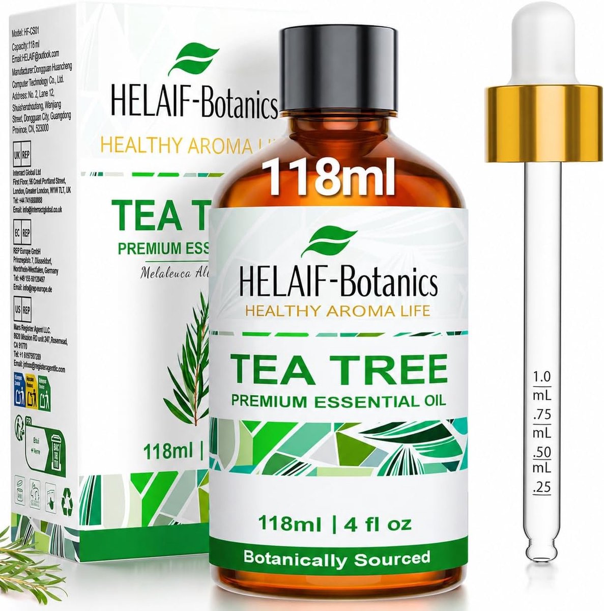 Etherische Tea Tree Olie 118 ml - Fris-kruidig aroma - Voor diffuser en geursprays - Verfrissing voor elke ruimte - ShopVlot
