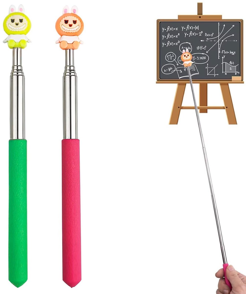 Solidchoice - Telescopische Pointer Stick voor Presentaties, 2 Stuks