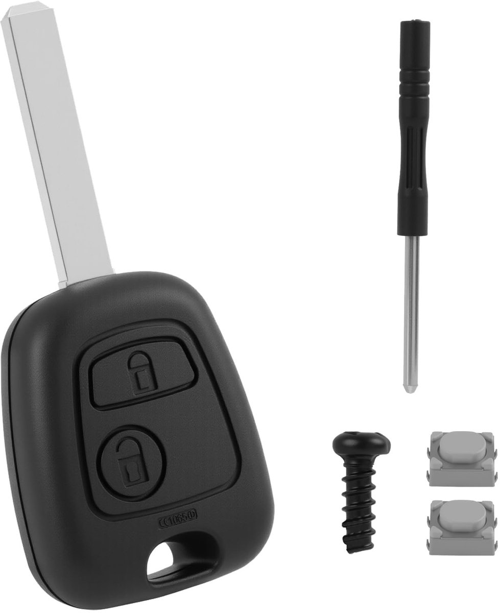 Solidchoice - Set van 4 Vervangende Sleutelhuls voor Auto met 2 Knoppen