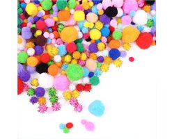 Pompons Set - Fluffy Bollen - DIY Knutselen - 1000 Stuks - Diverse Kleuren - Multikleur
