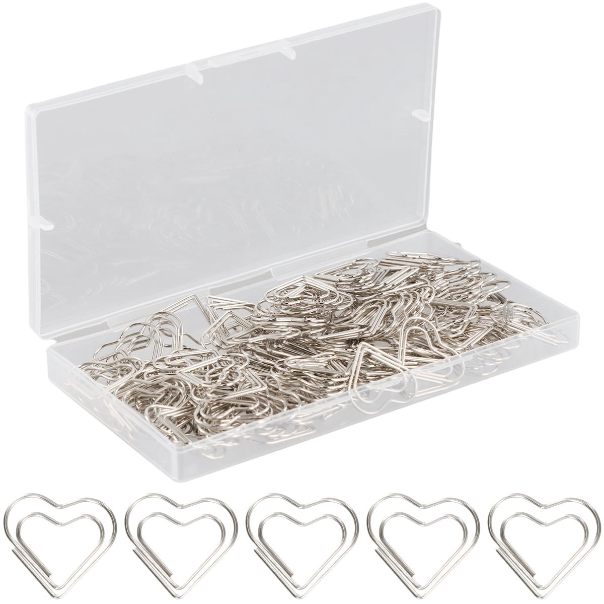 Solidchoice - Set van 150 Hartvormige Paperclips van RVS