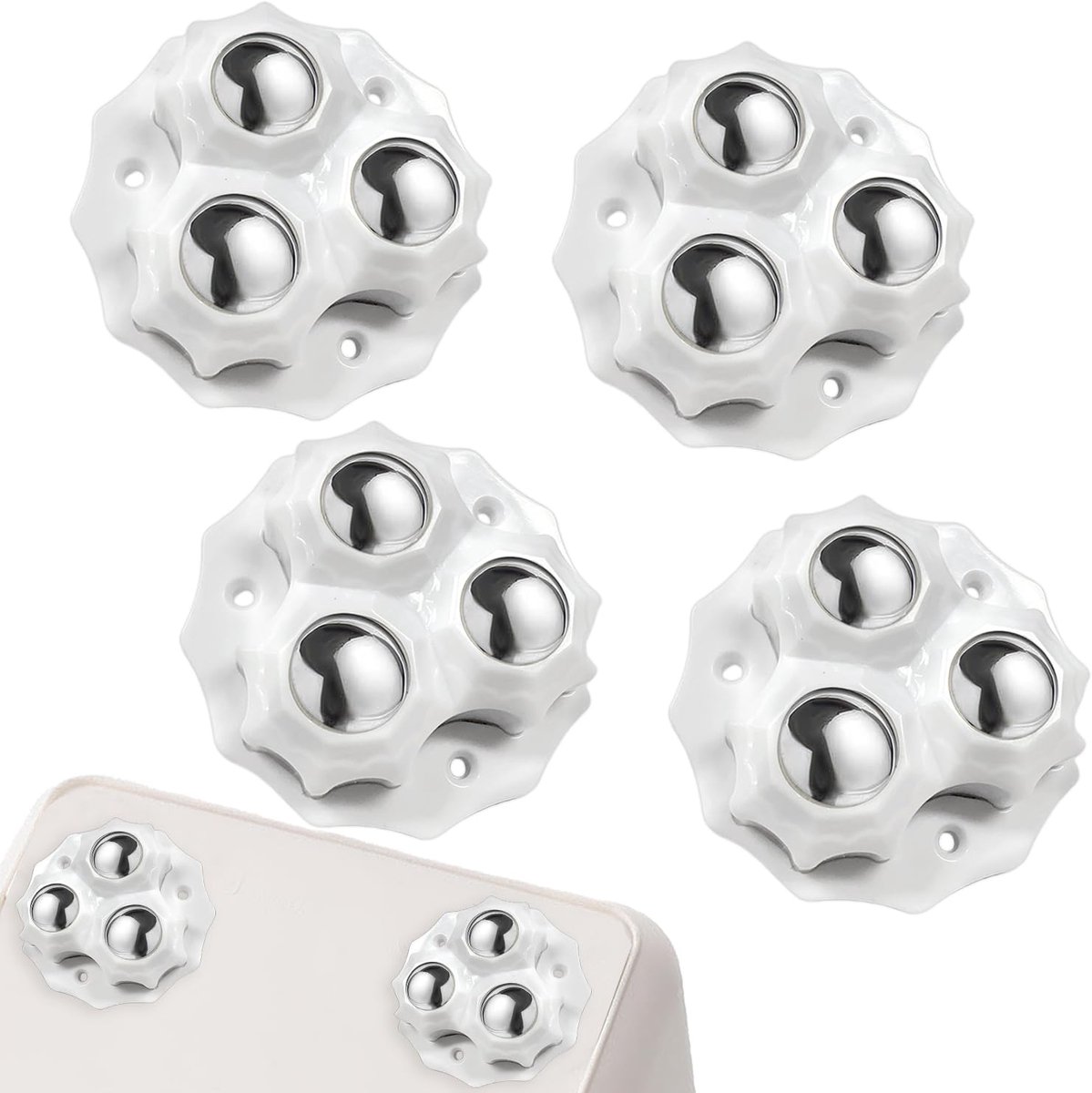 Meubelwielen 4-pack - Zelfklevend - 360° draaibaar - Eenvoudig verplaatsen van zware meubels - ShopVlot