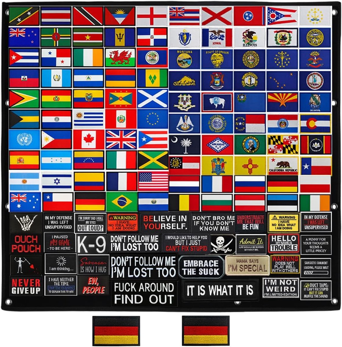 Tactisch Velcro Patchboard 119 x 114.3 cm - Nylon stof - Waterdicht en duurzaam - Perfect voor stickers en badges - ShopVlot