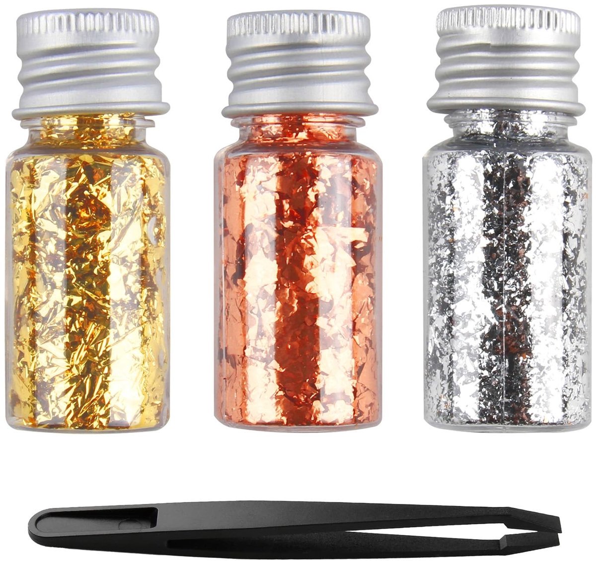 Solidchoice - Set van 3 Gouden Folie Flessen met Pincet