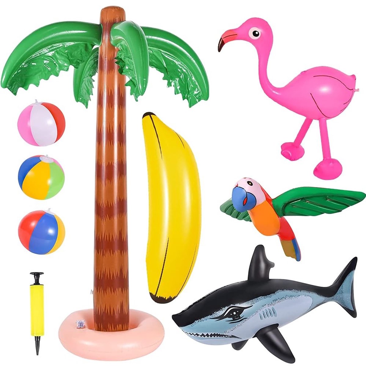 Solidchoice - Set van 9 Opblaasbare Palm Toys voor Strandplezier