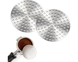 Set van 2 koffiefilters – koffiezeefje – Accessoires voor koffiemachines – 5,3 x 5,3 x 0,8 cm – Roestvrij staal – Zilver