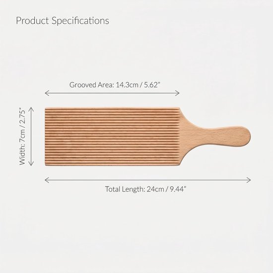 1Pcs Wooden Pasta Board, Gnocchi Board with Groove Pattern & Ravioli Maker for Homemade Pasta - ShopVlot — afbeelding 5