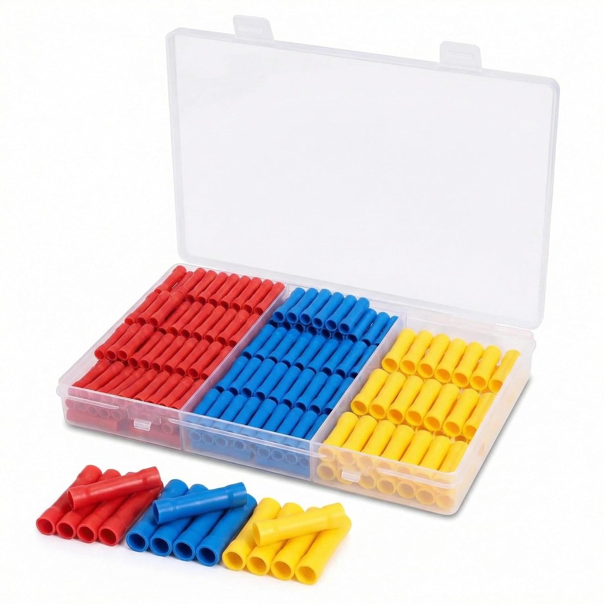 Pack of 220 0.5 - 6 mm² Insulated Crimp Connectors with Box, Red/Blue/Yellow Cable Connectors Assortment for Car - ShopVlot
