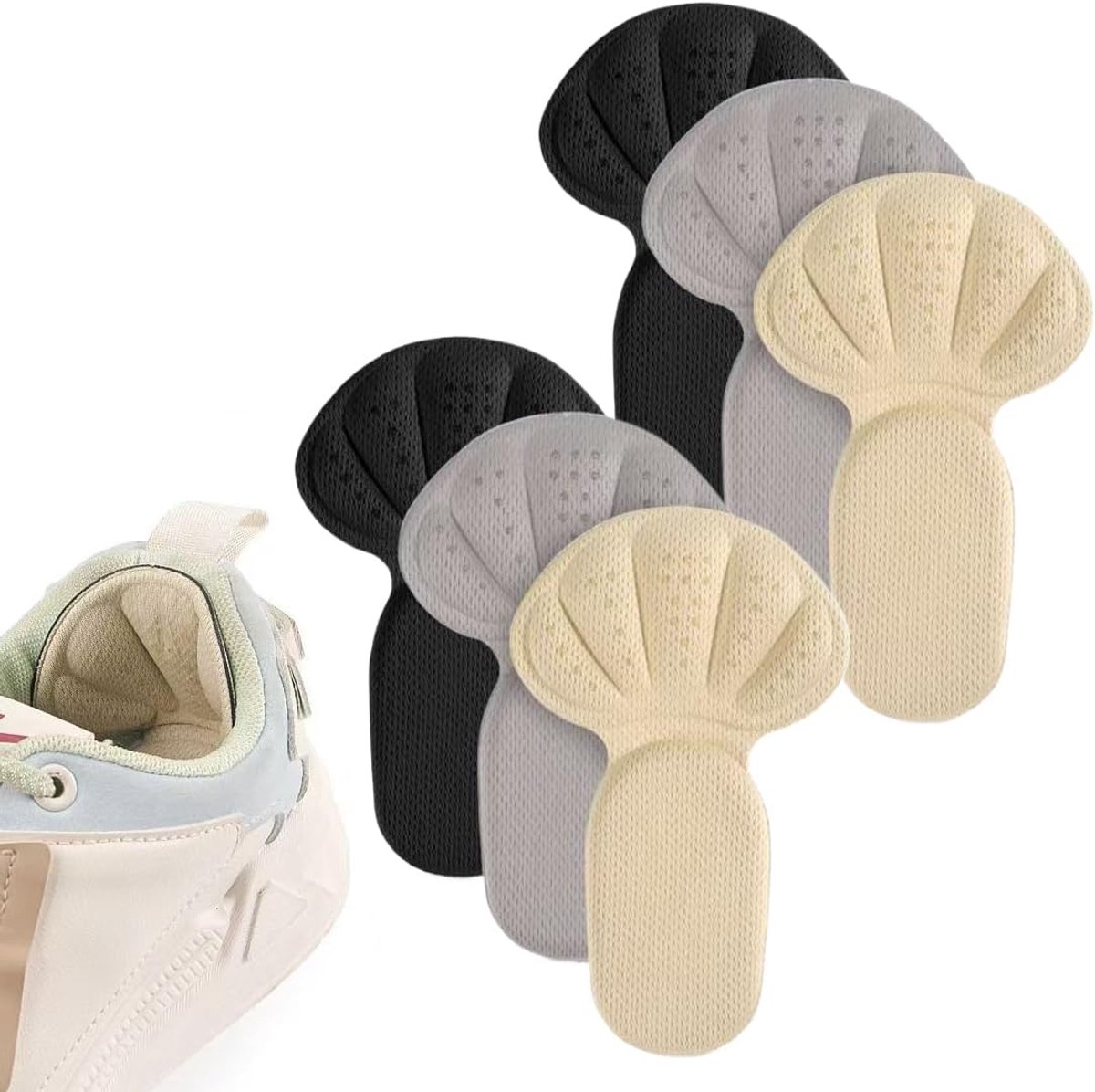 3 Pairs Heel Pads, Self-Adhesive, Non-Slip & Reusable, Protection and Heel Protection, Remedy for Oversize Shoes - ShopVlot