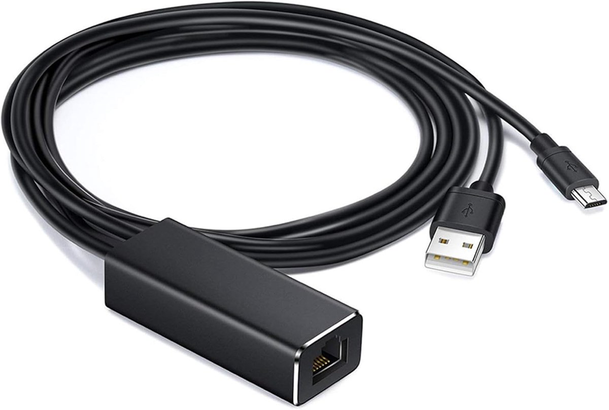USB to RJ45 LAN Network Adapter, with USB 2.0 Power Cord for Power Supply, 10/100Mbps Micro USB Ethernet Adapter, USB - ShopVlot