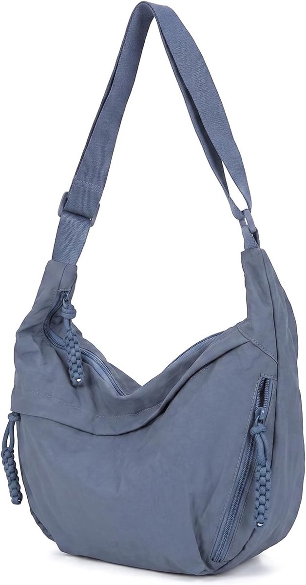 Women's Half Moon Nylon Crossbody Bag Crescent Moon Outdoor Crossbody Shoulder Bag with Adjustable Shoulder Strap for - ShopVlot