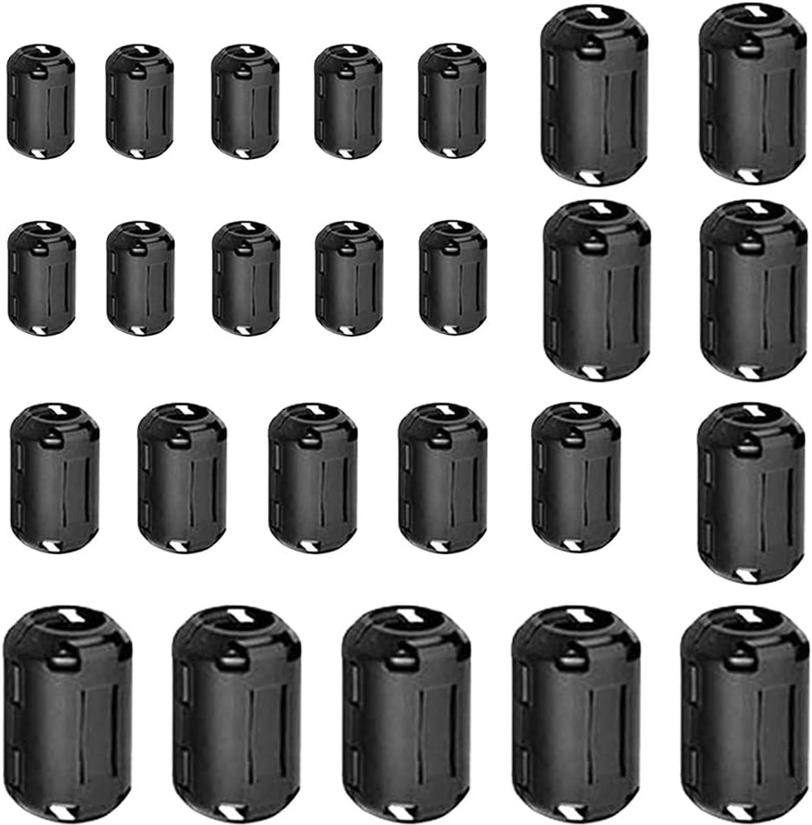 25pcs Black Ferrite Ring Core, Cable Clip, Noise Cancellation, RFI EMI, Anti-Interference High Frequency Filter - ShopVlot