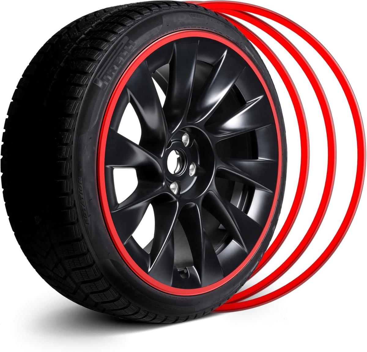 Wielbescherming 18 inch - Aluminium full cover - Rood - Sterke bescherming tegen stoeprandschade - ShopVlot