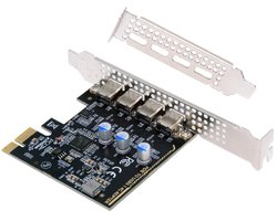5Gbps USB3.1 Gen1 USB-C Female Four Ports to PCI-E 1x Card Adapter uPD720201 with Low Profile Bracket - ShopVlot