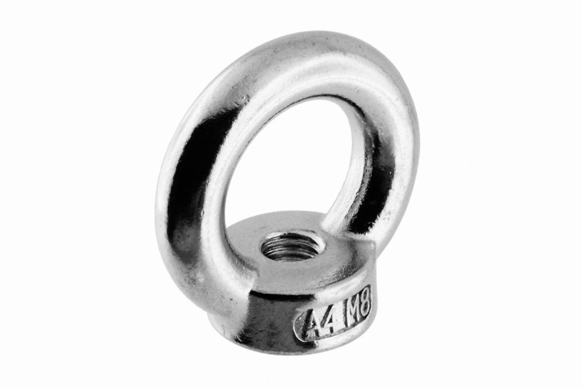 Stainless steel ring nut M8, similar to DIN 582, A4 AISI 316 - ShopVlot