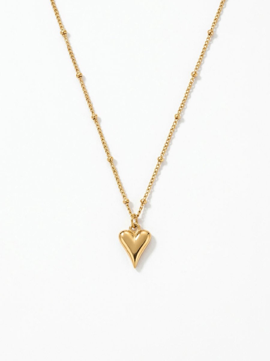 Amora - Hartjes Ketting - Stainless Steel - -