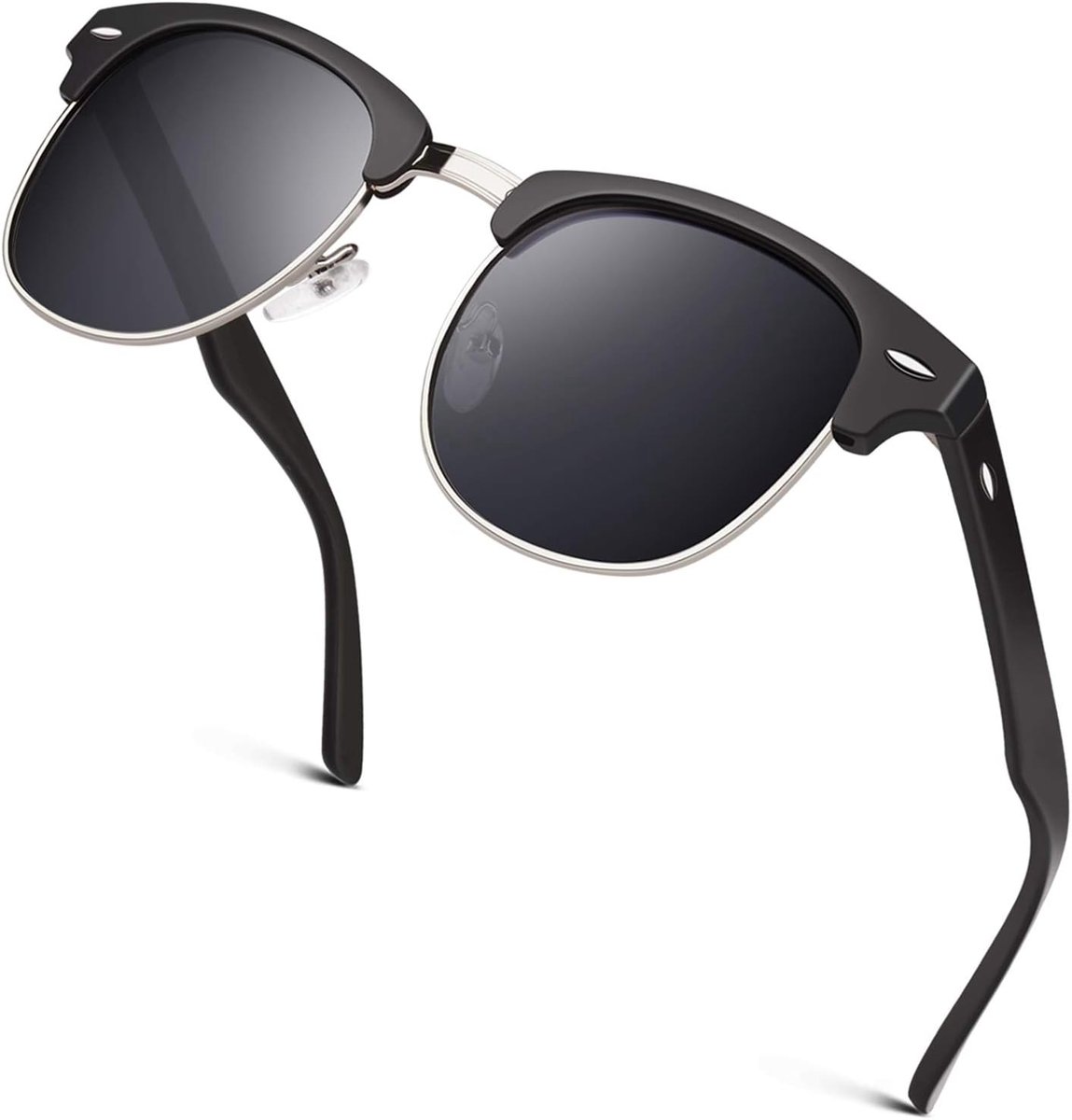 GQUEEN Horny Half Frame Polarized Sunglasses for Men, Women, Medium - ShopVlot