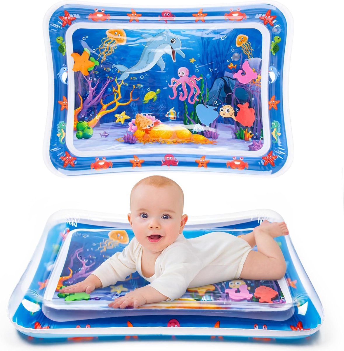 Casalora Waterspeelmat Baby – Watermat – Speelkleed – Opblaasbaar – Waterspeelgoed Baby - Kraamcadeau voor Motorische en Zintuiglijke Ontwikkeling - Diepzee Avontuur