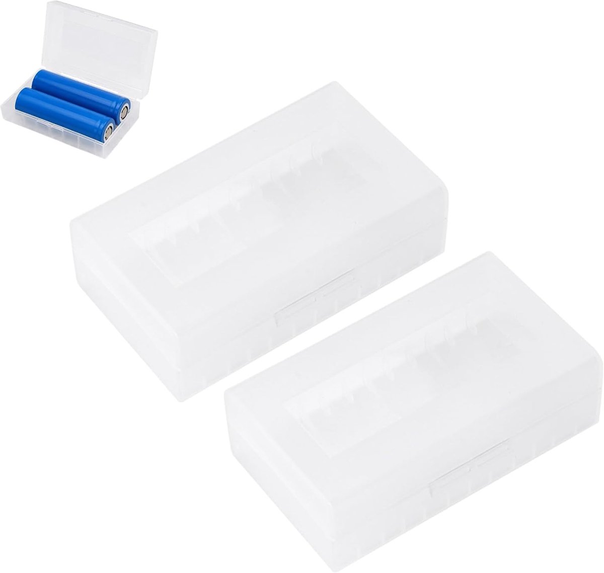 Batterijopslagdoos 2 stuks - Waterdichte batterijhouder - Transparant - Veilig vervoer van 20700/21700 batterijen - ShopVlot