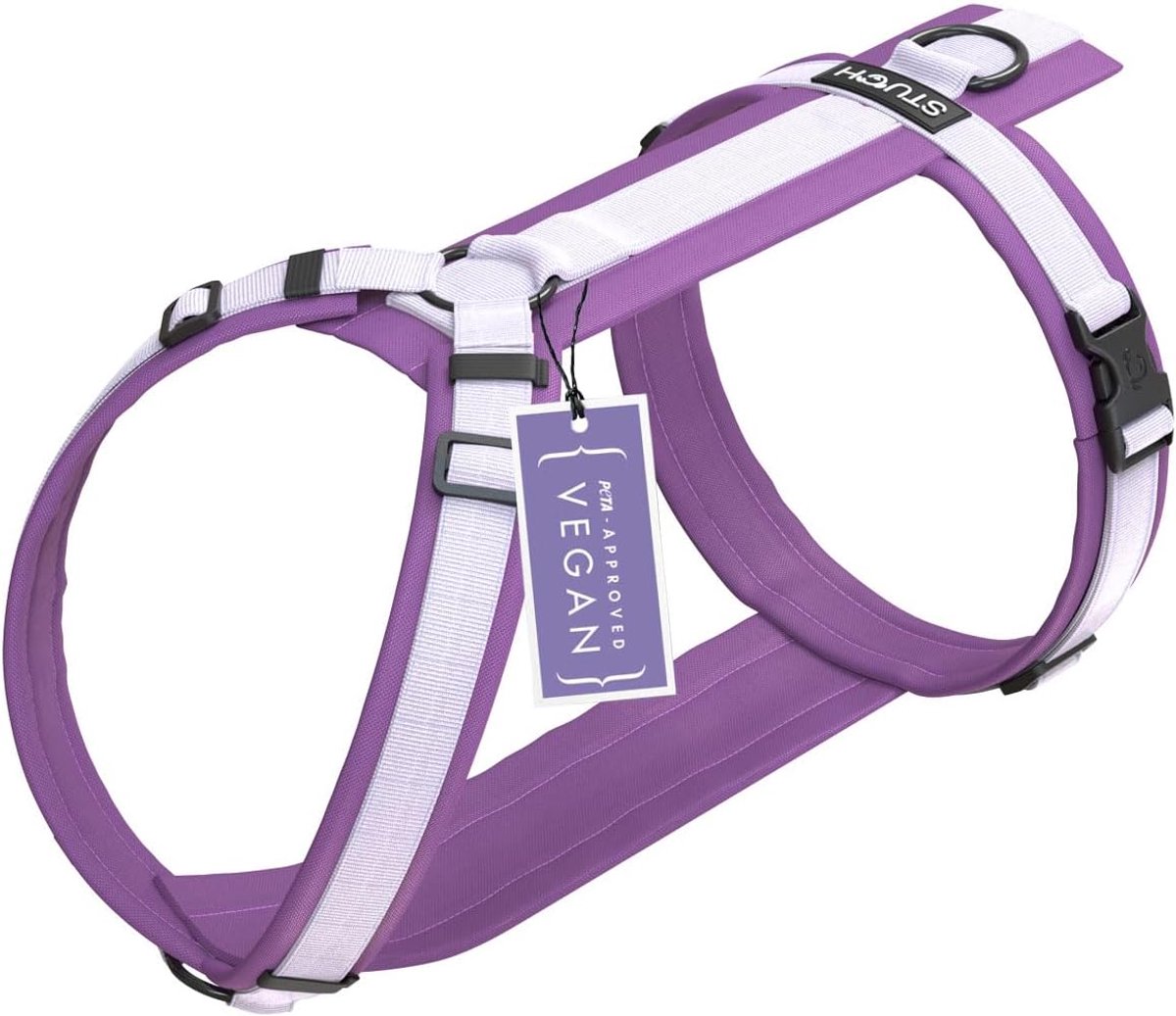 STUCH Dog Harness, Adjustable Nylon Harness, Padded for Small, Medium and Large Dogs (Purple, L) - ShopVlot