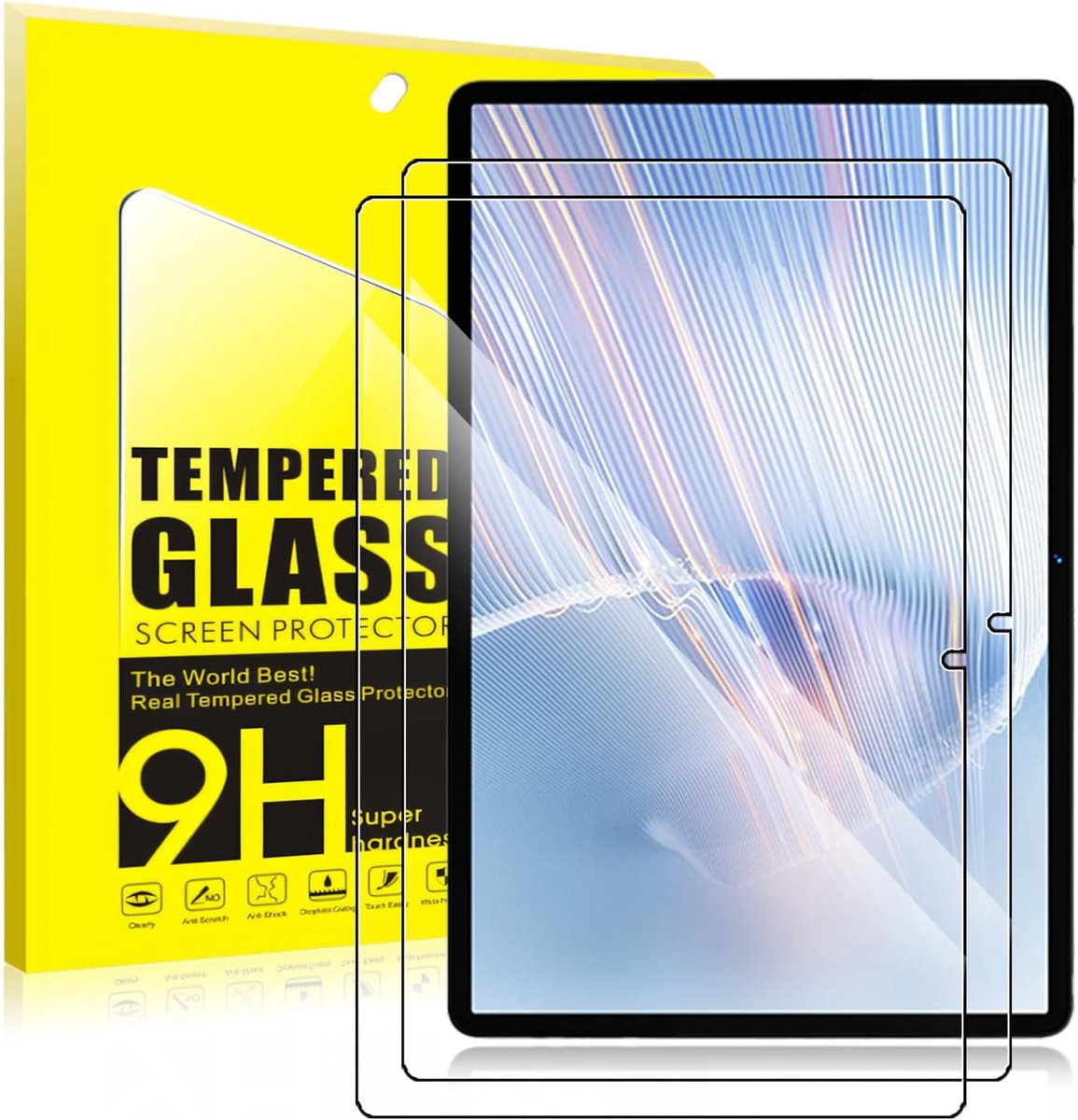 Set van 2 displaybeschermfolie van gehard glas voor UJJ U3 10,1 inch tablet, hardheidsgraad 9H, krasbestendig - ShopVlot