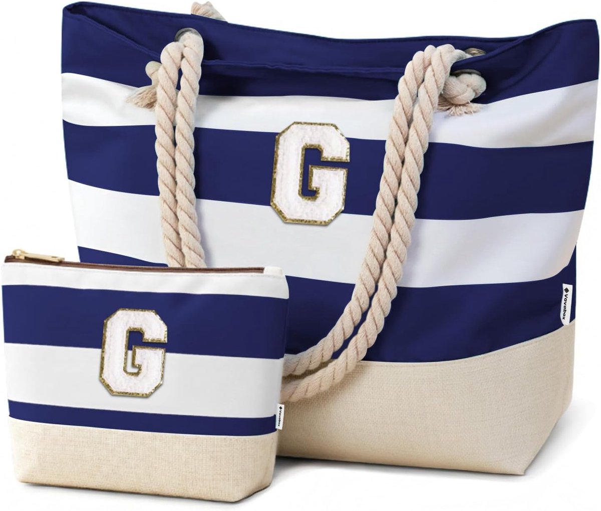 Vavabox Strandtas met ritssluiting en zakken, gepersonaliseerde cadeaus voor vrouwen, waterafstotend, opvouwbaar - ShopVlot