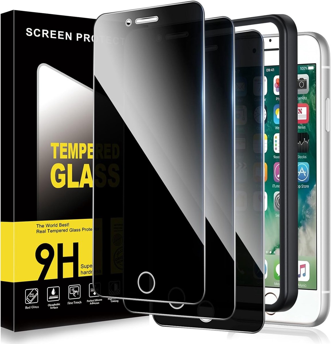 ZhuoFan Inkijkbescherming voor iPhone SE 2020/SE 2022/8/7, pantserbescherming, glas, privacy-beschermfolie - ShopVlot