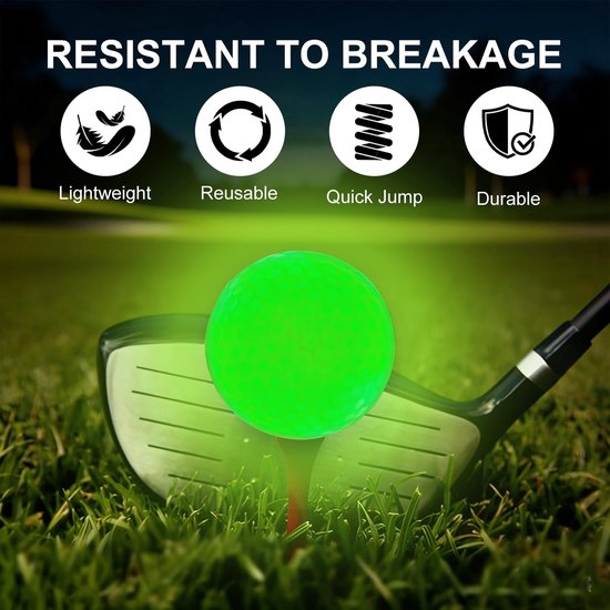 Set van 3 LED verlichte golfballen voor nacht golf met verlichtingstechnologie - Duurzame en zichtbare glow in the dark ballen voor nachtelijke golfspelplezier - Perfect voor golfers op alle niveaus van Merkloos — afbeelding 2