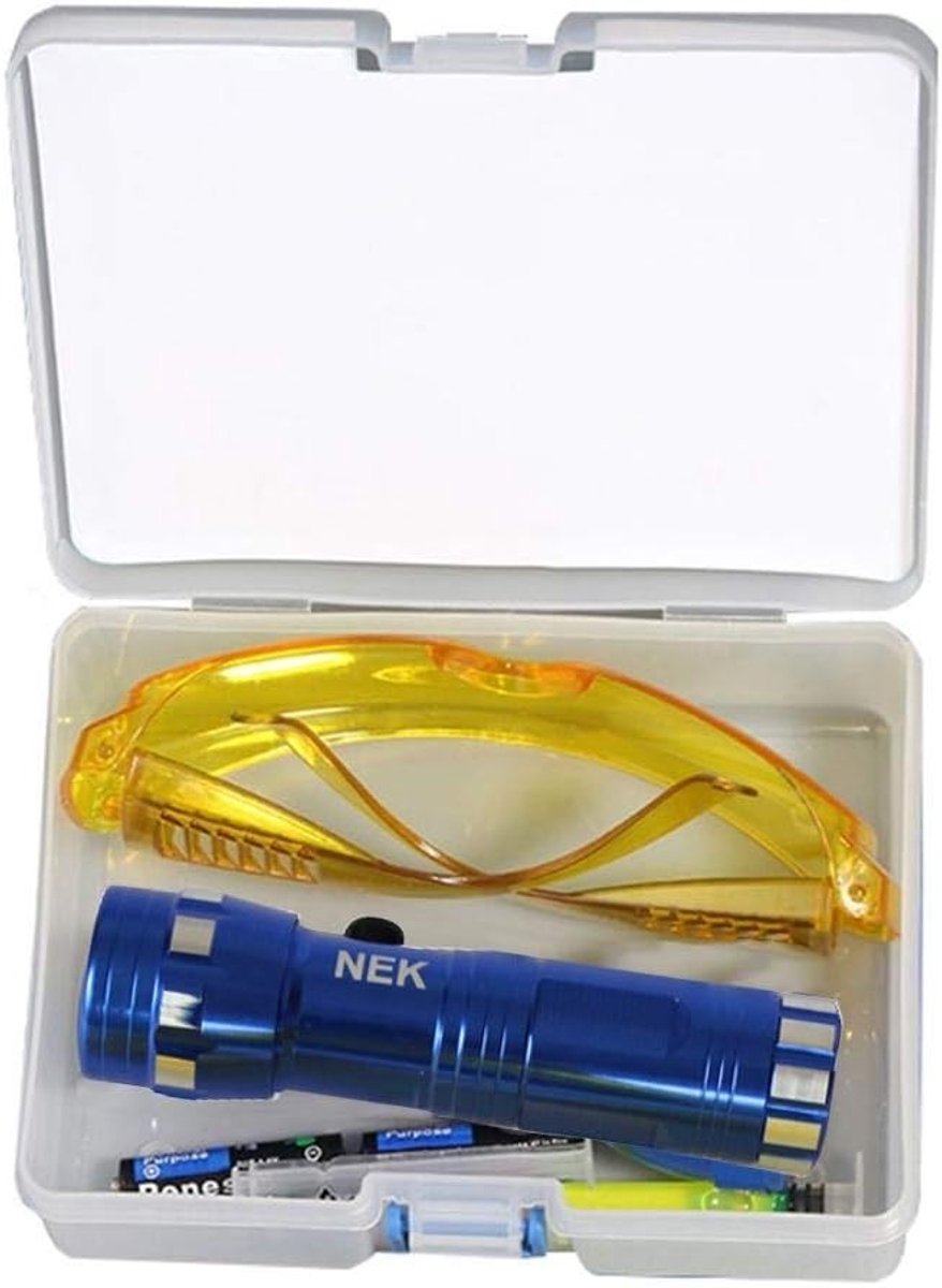QOTSTEOS Leak Detector Set, Fluorescent Protective Glasses Air Conditioning Precise Leak Detector Kit Tools, Car - ShopVlot