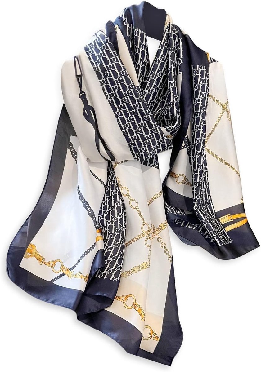 LumiSyne Silk Scarf Women Necklace Stripe Paisley Pattern Retro Luxury Style Lightweight Long Scarves Warm Stole - ShopVlot