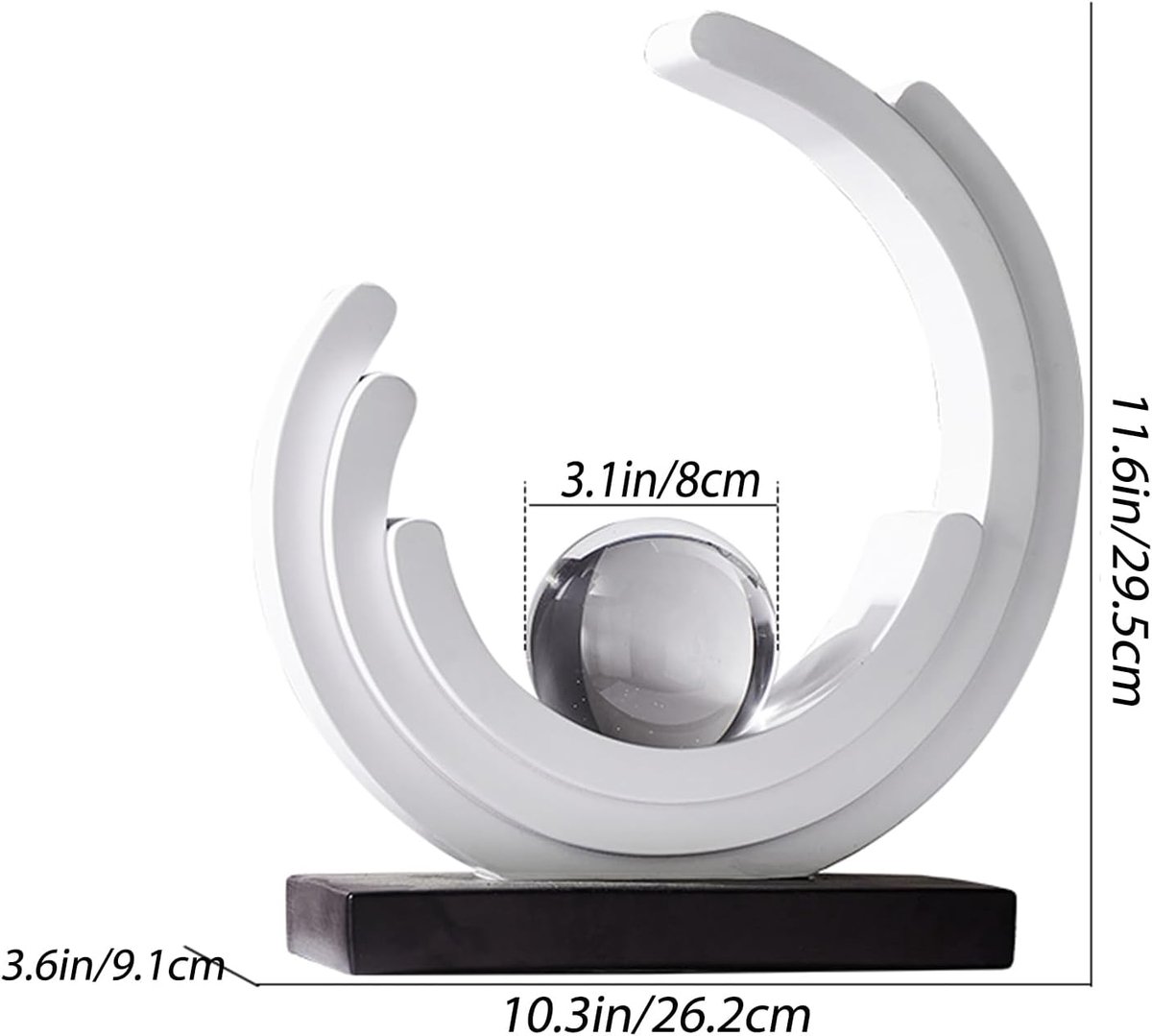 Abstracte kunst sculptuur, hars goud decoratief standbeeld, moderne witte ornamenten voor woonkamer, decorativas - ShopVlot