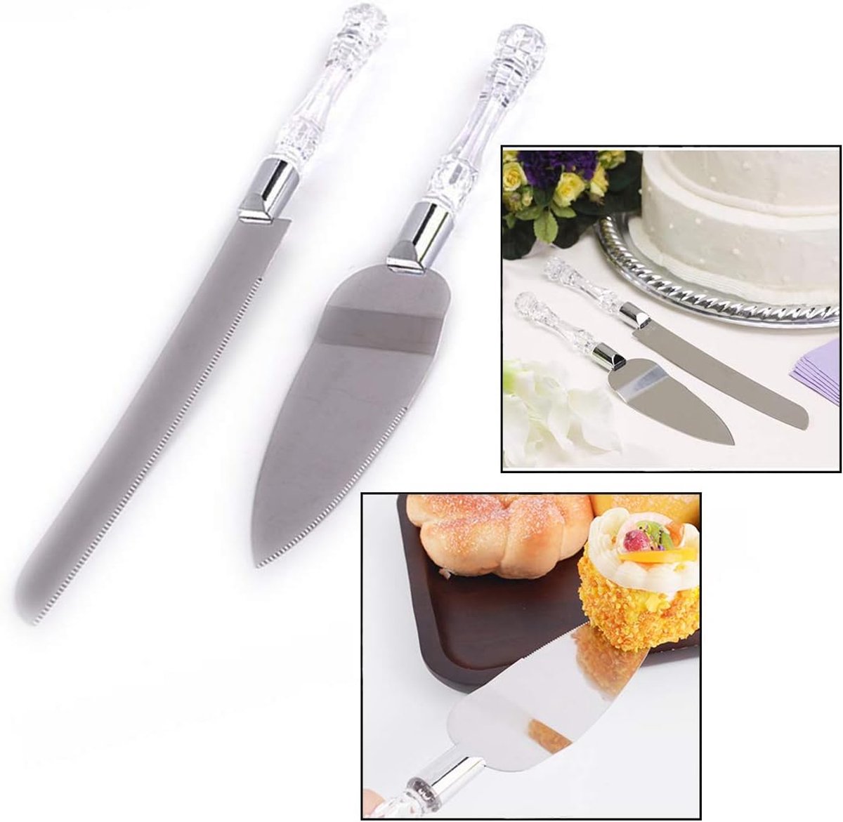 2pcs stainless steel cake server, cake knife and cake server - ShopVlot