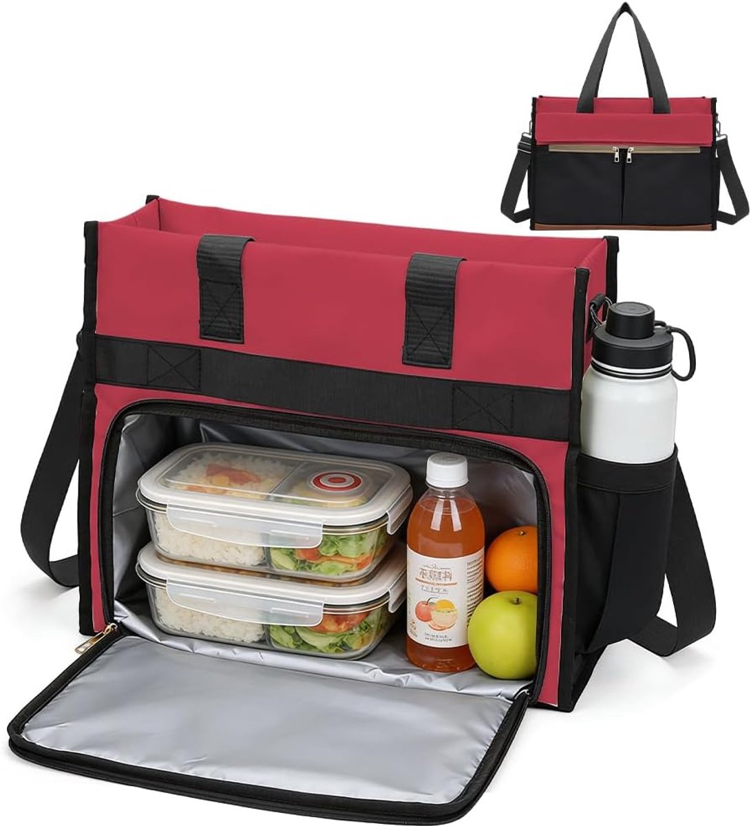 Women's Lunch Bag, Lunch Bag with Cooler Compartment, 15.6 Inch Laptop Bag with Insulated Lunch Compartment, Briefcase - ShopVlot