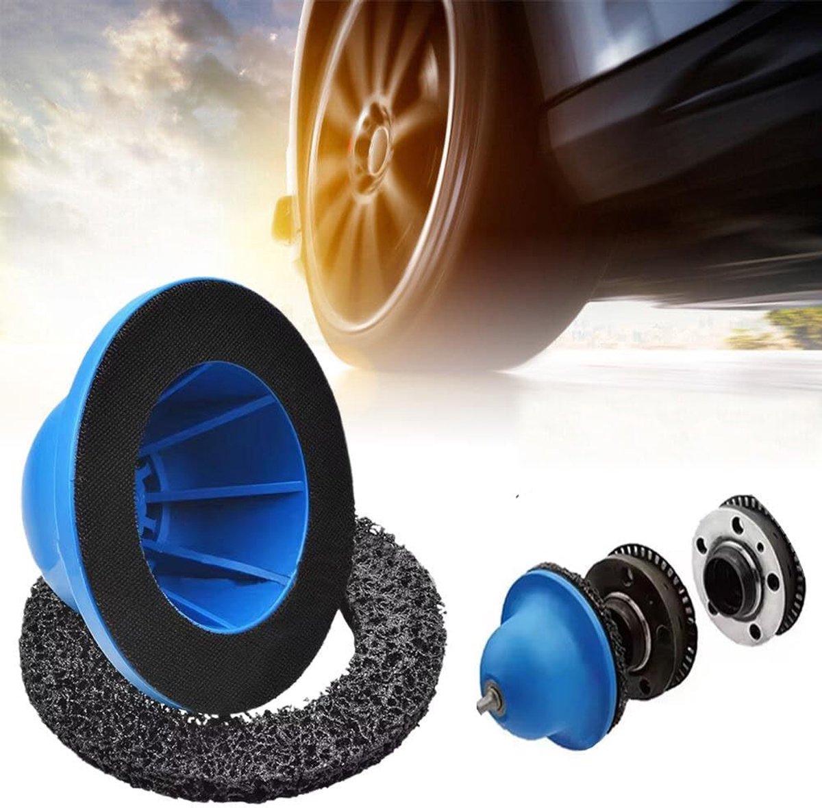 Wheel Hub Grinder Car 150 mm Ball Head Sander & Wheel Hubs, Brush Set for Changing Tyres, Rim Flange Grinder, Rust - ShopVlot