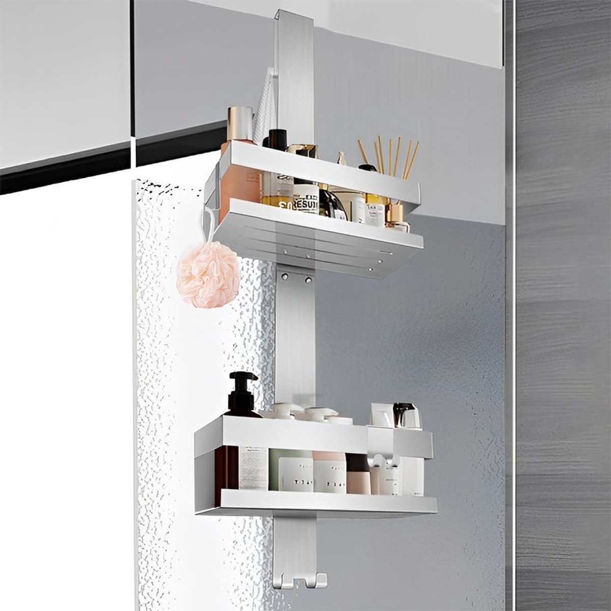 Shower Shelf for Hanging, Shower Shelf Without Drilling, Stainless Steel Shower Holder, SUS304 Shampoo Holder for - ShopVlot
