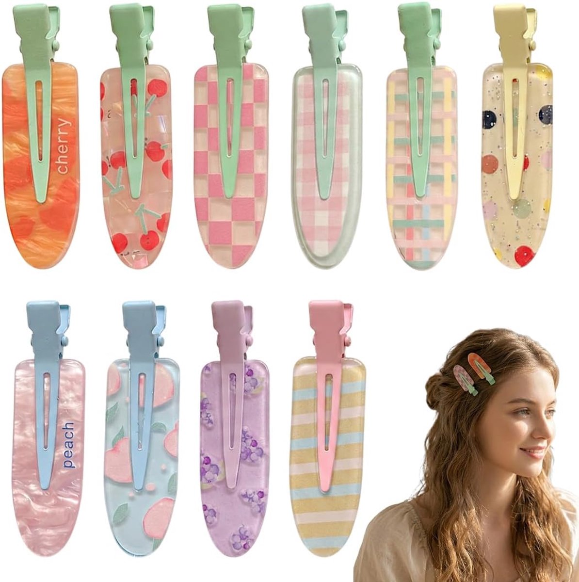 10 x haarspelden die niet buigen, voor mooi haar, kreukvrij, naadloze haarclips, make-uppincet - ShopVlot