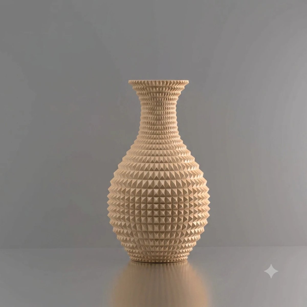 3d-gezellig Avontuur - Vaas - Waterdicht - Beige - Maat 25 cm - Kunststof - Modern - Bloemenvaas - 100% gerecycled PLA (bioplastic)