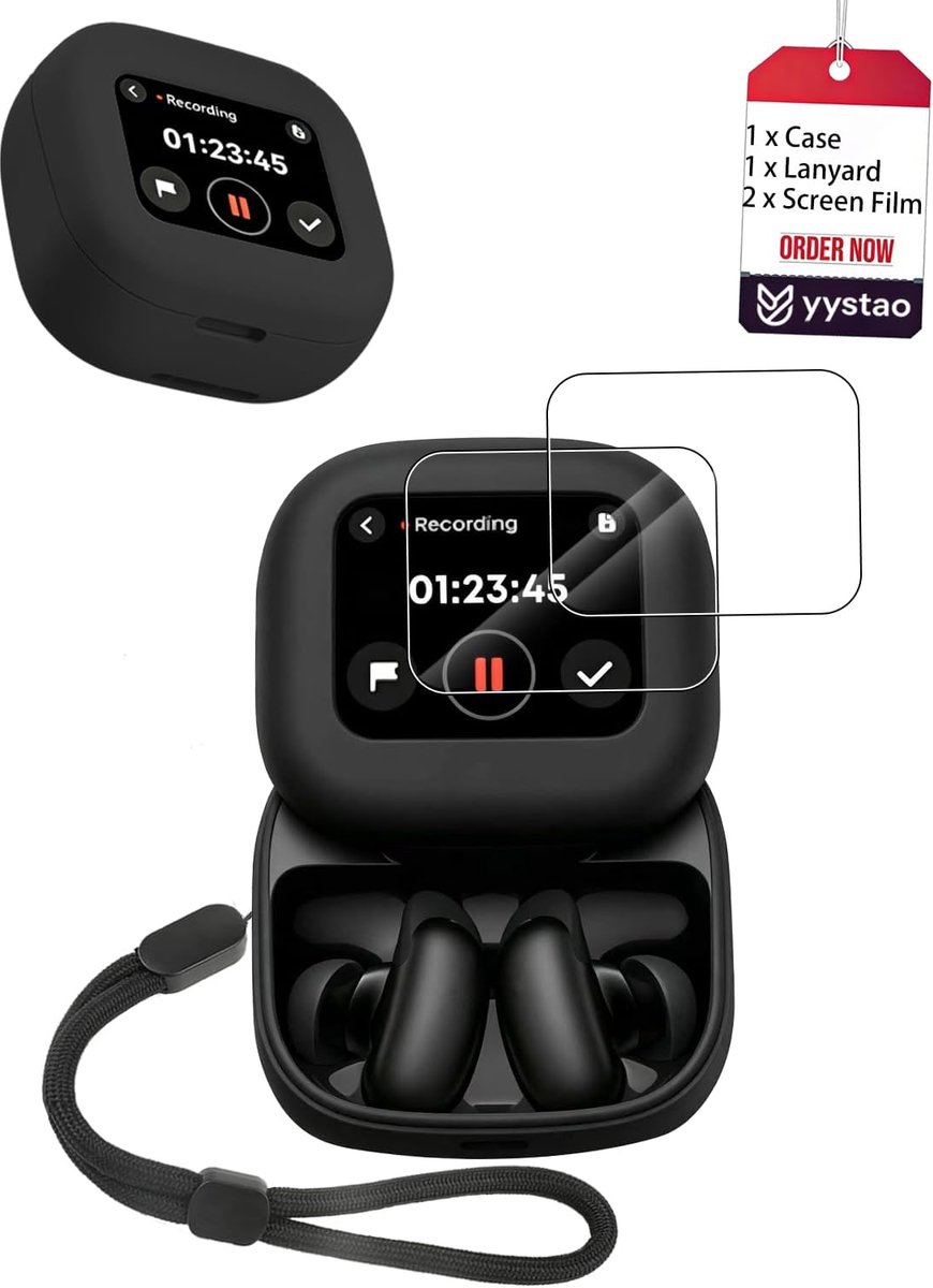 Beschermhoes voor Soundcore Liberty 5 Pro Max hoofdtelefoon, zachte siliconen hoes met koord en 2 x TPU - ShopVlot