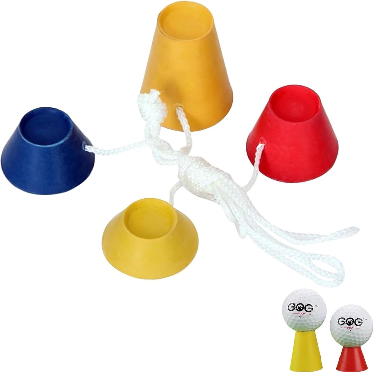 4pcs Winter Tea, Golf Tea, Plastic Golf Tees, Plastics, Golf Toes, Rubber, Different Heights and Multicoloured Rubber - ShopVlot