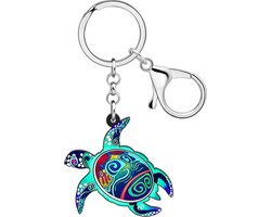 Acrylic Cute Sea Turtle Keychain Turtle Ocean Animals Keychain Charms Decor For Women Holiday Beach Party Gifts - ShopVlot