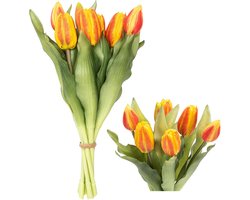 Zouwel 7 Pieces Artificial Flower Spring Decoration: Artificial Tulips Like Real, Real Touch Tulip Bouquet Perfect - ShopVlot