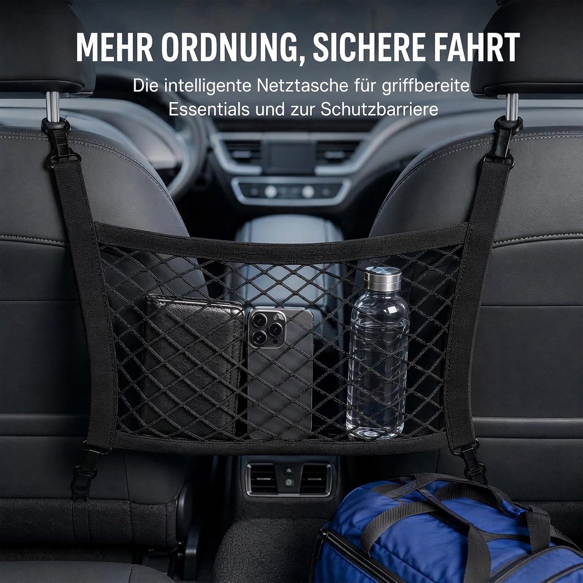 Bagagenet voor fiets en motorfiets, 30 x 28 cm, spannet voor fietsmand en motorhelm, veelzijdig bagagenet voor fietsen - ShopVlot