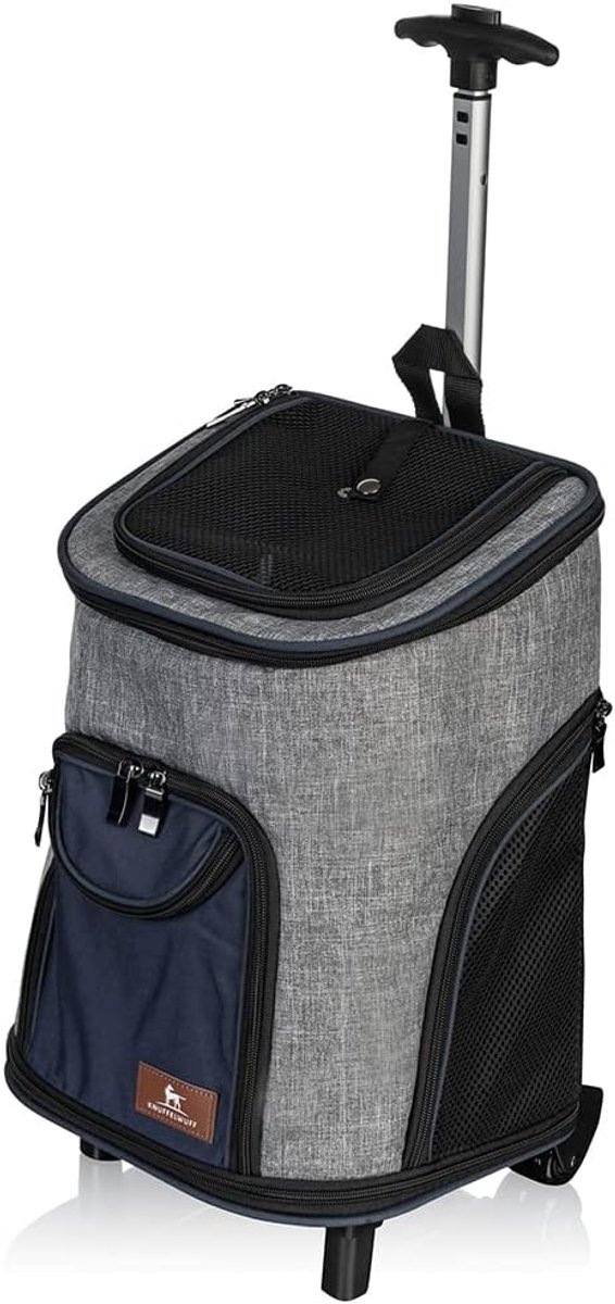 Knuffelwuff Hondenrugzak, trolley, opvouwbaar, 2-in-1 met wielen en handgreep, 33 x 30 x 50 cm - ShopVlot