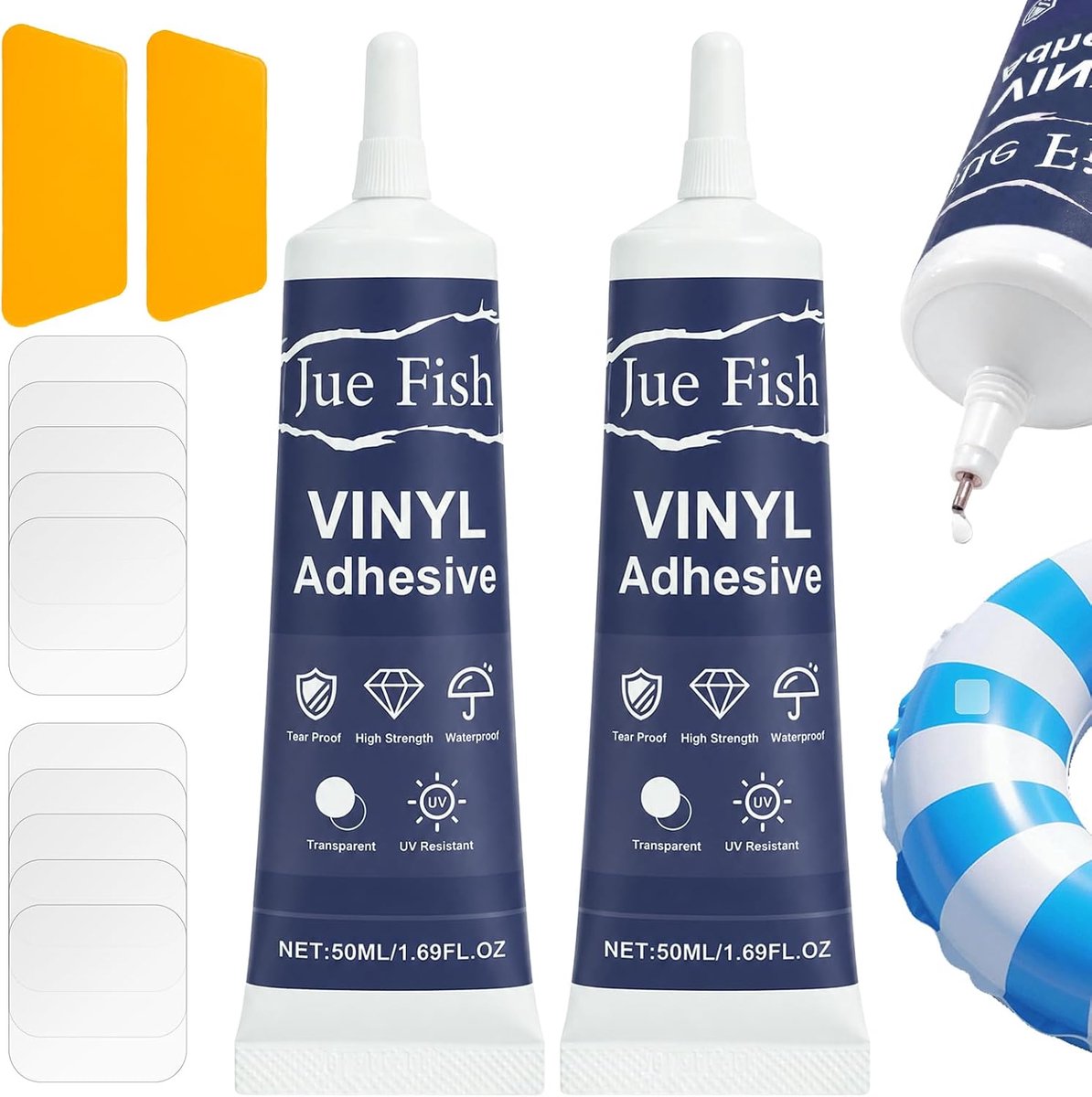 Zwembadreparatieset met 100 ml pvc-lijm (blauw) - ShopVlot