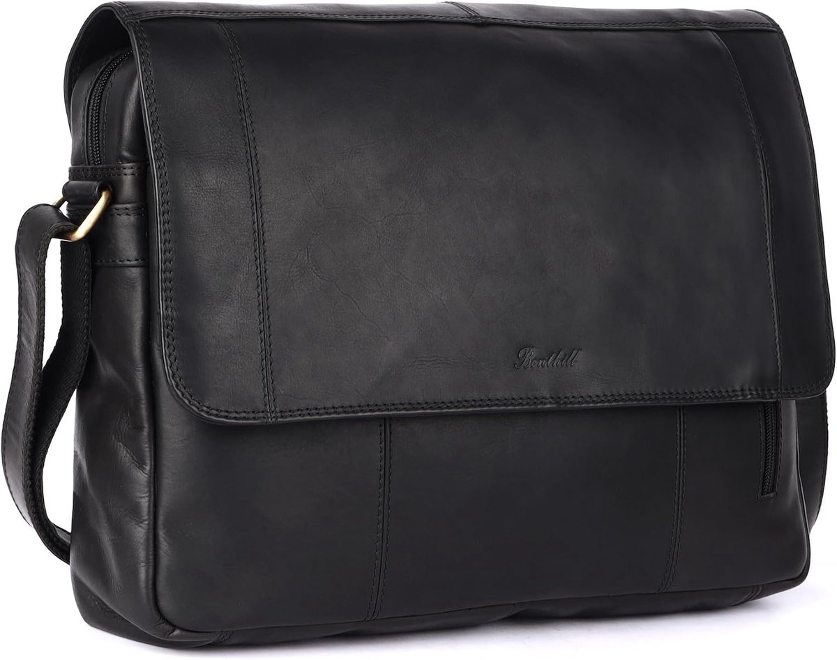 Benthill Messenger Bag Genuine Leather - Men's and Women's Shoulder Bag Made of High Quality Cowhide Leather - ShopVlot