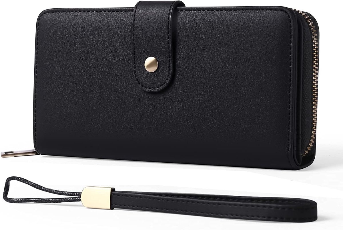 GAEKEAO Ladies Wallet RFID Blocking Leather Large Capacity Women Wallet with Multiple Card Slots and Zipper Pocket - ShopVlot