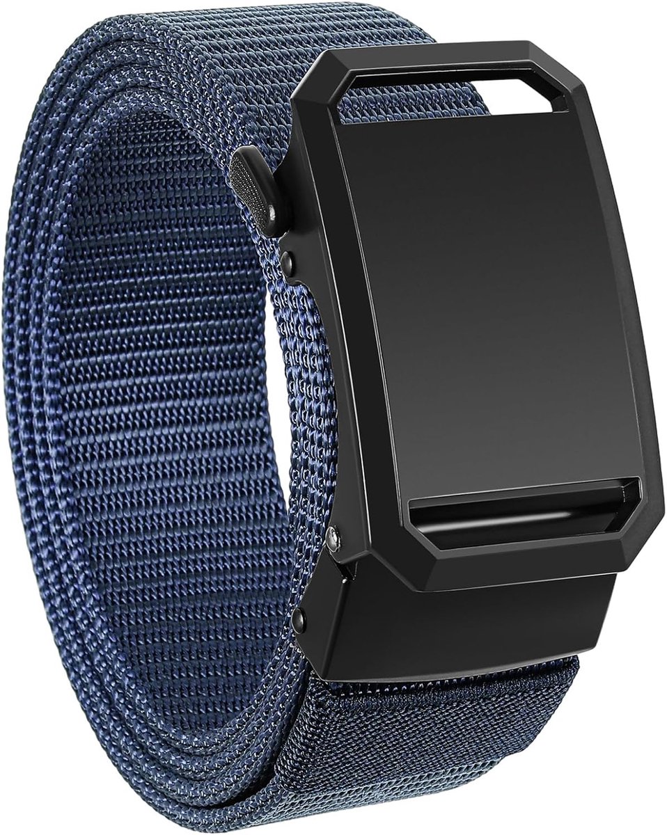 GAEKEAO Herenriem, riem zonder gaten, automatisch, verstelbaar, van nylon, riem met schuif voor golf, werk en reizen - ShopVlot